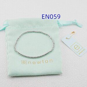 Enewton Platinum Faceted Curved Tube Bead Bracelet